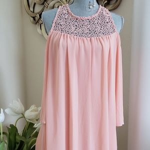 Heart Soul Peach cold shoulder dress